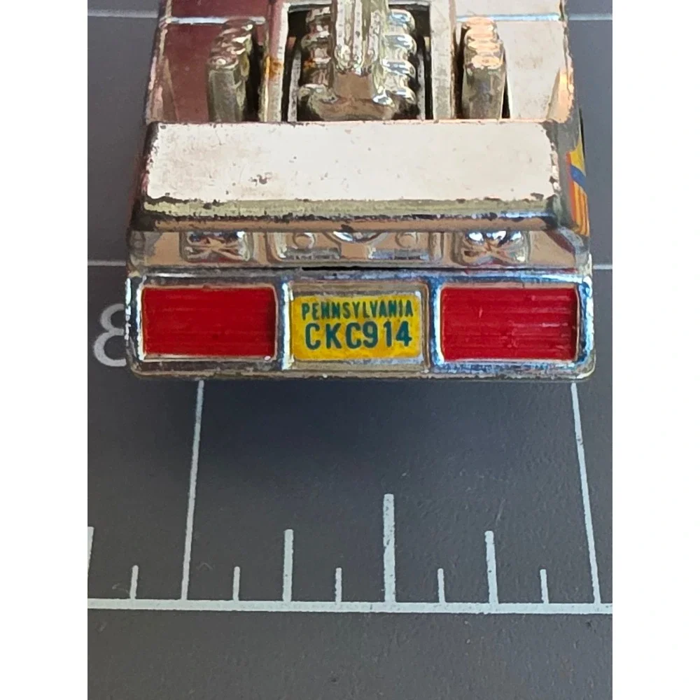 Vintage 1981 Kenner Pipe 'N Hot Diecast Car Chrome Silver Yellow Red 3 Inch